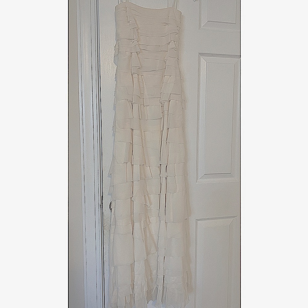 Ann Taylor Ivory Silk Strapless Formal Gown - Picture 2 of 6
